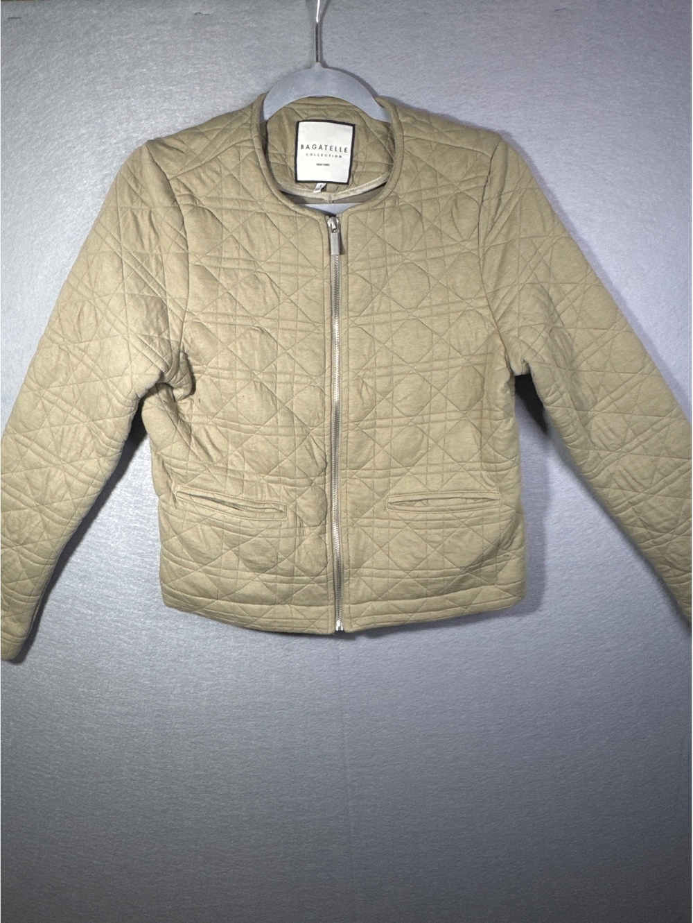 Bagatelle Collection Women's Quilted Jacket Size Small Beige
